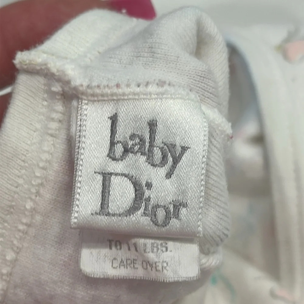 Vintage 90s Baby Dior White and Pink Patterned Underwear